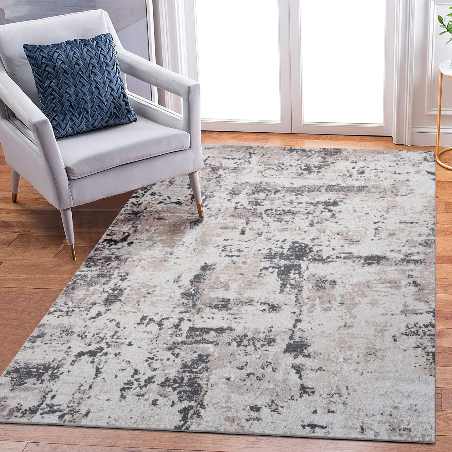P-22103A-CREAM/BROWN Paya Rug