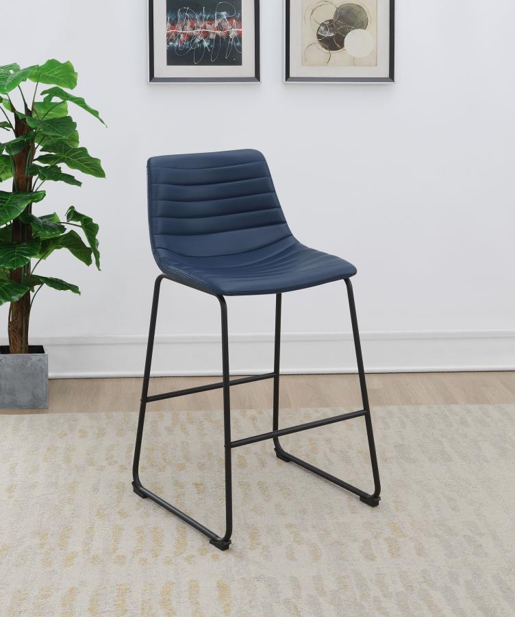 Zuni Faux Leather Upholstered Counter Chair Blue (Set of 2) New Item
