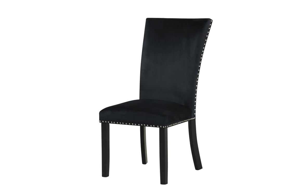 Arden Onyx 7-Piece Faux Marble Dining Set | Black Velvet