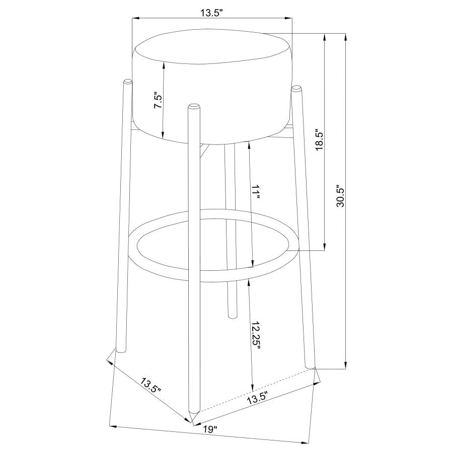 Leonard Upholstered Backless Bar Stool White (Set of 2) 176