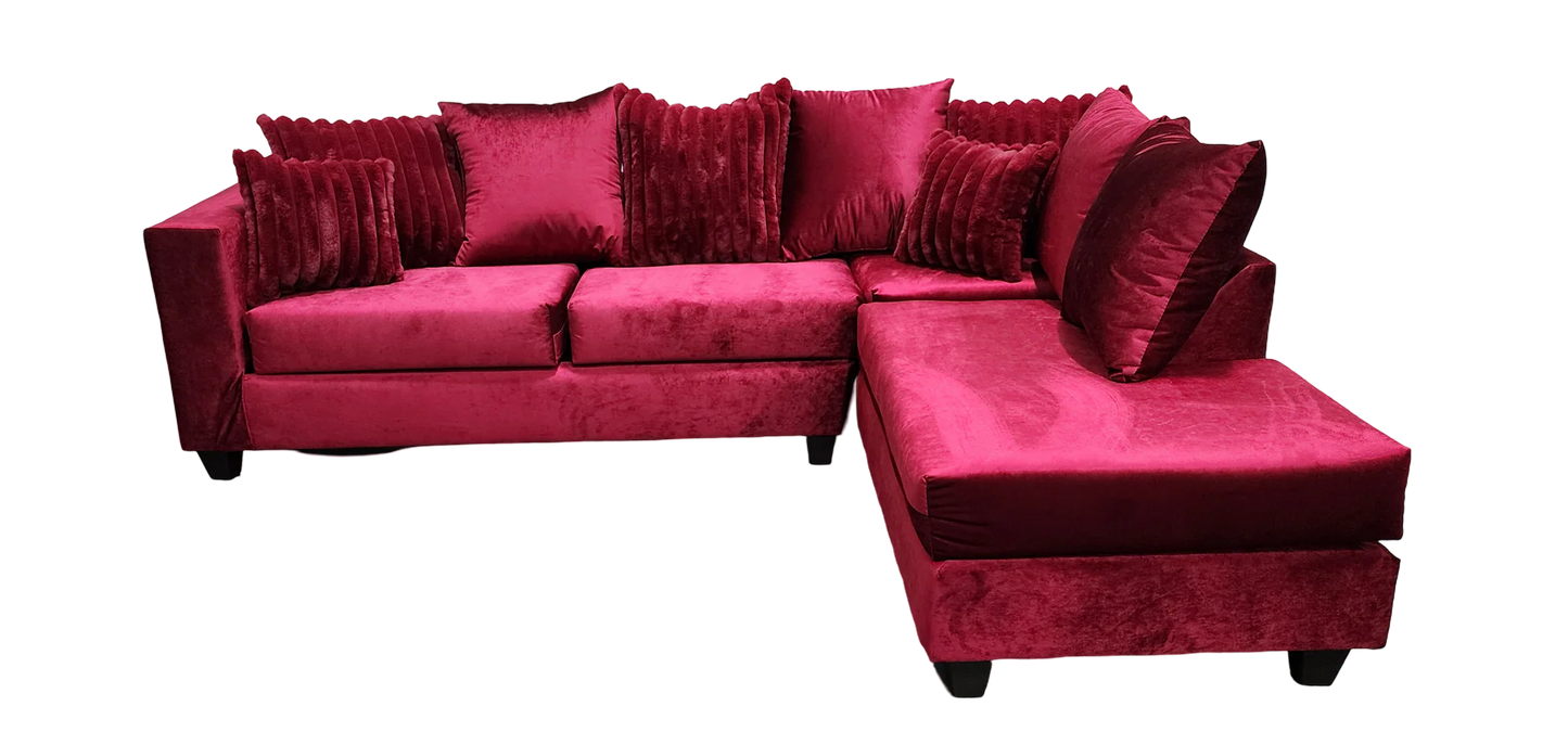 Kora Sectional Sofa – Pink / Fuchsia Fabric