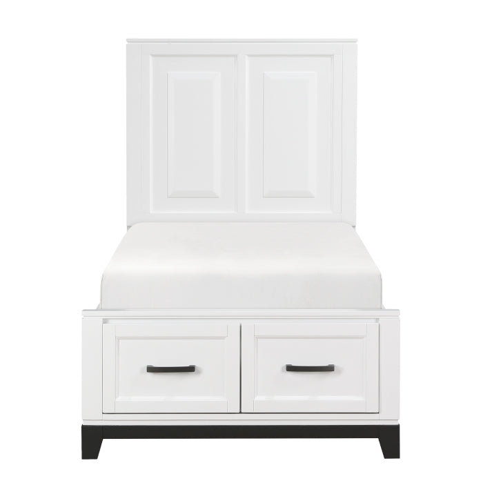 Twin Platform Bed with Footboard Storage