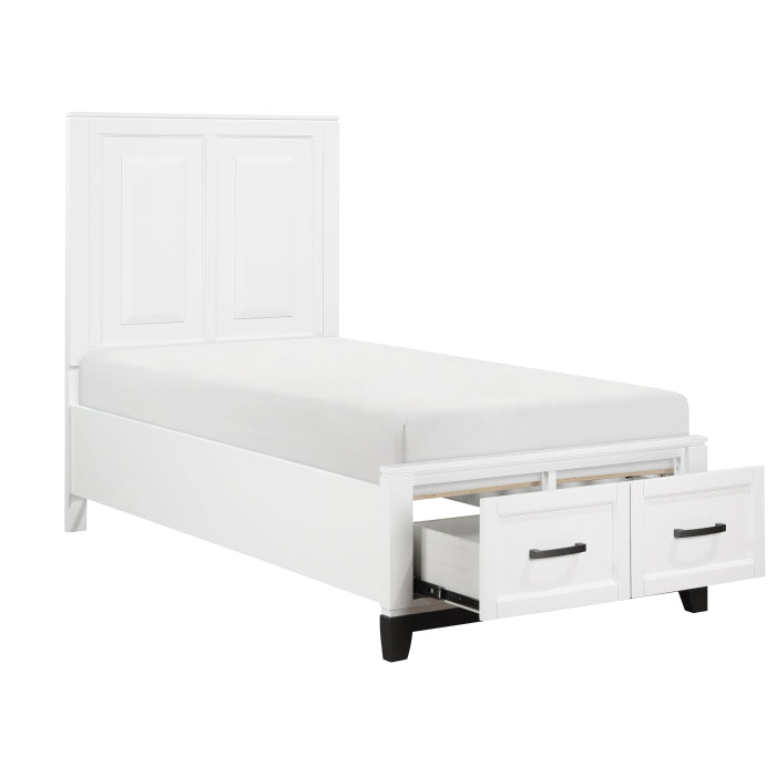 Twin Platform Bed with Footboard Storage