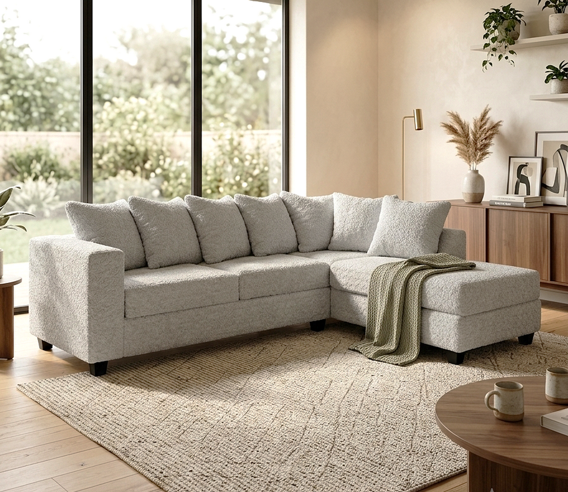 Oslo L-Shaped Sectional – Light Gray
