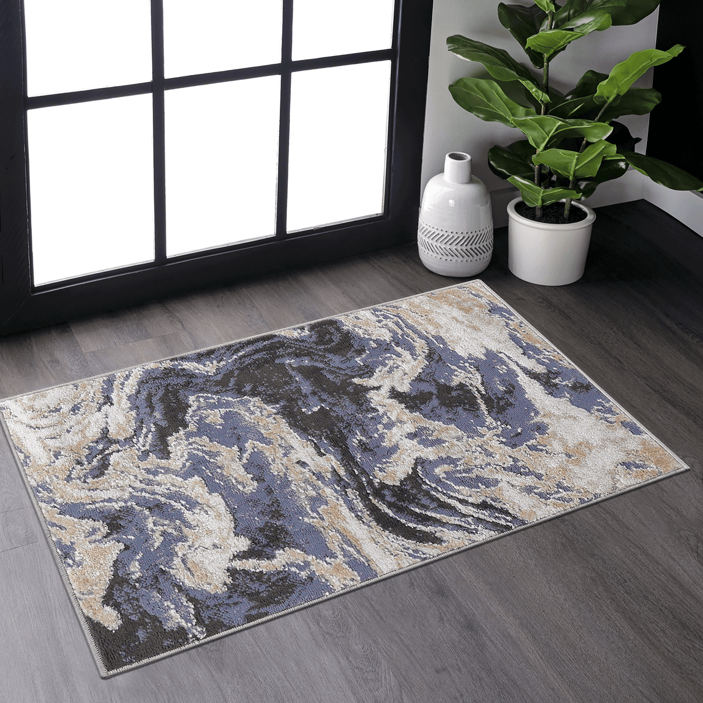 P-22109A-BLUE/IVORY Rug