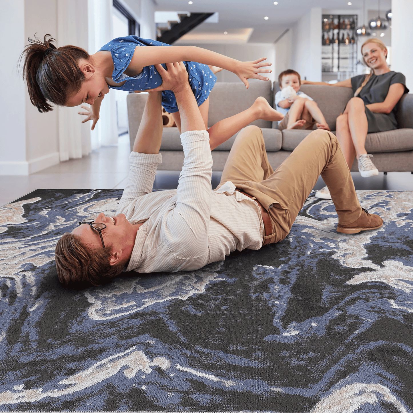 P-22109A-BLUE/IVORY Rug