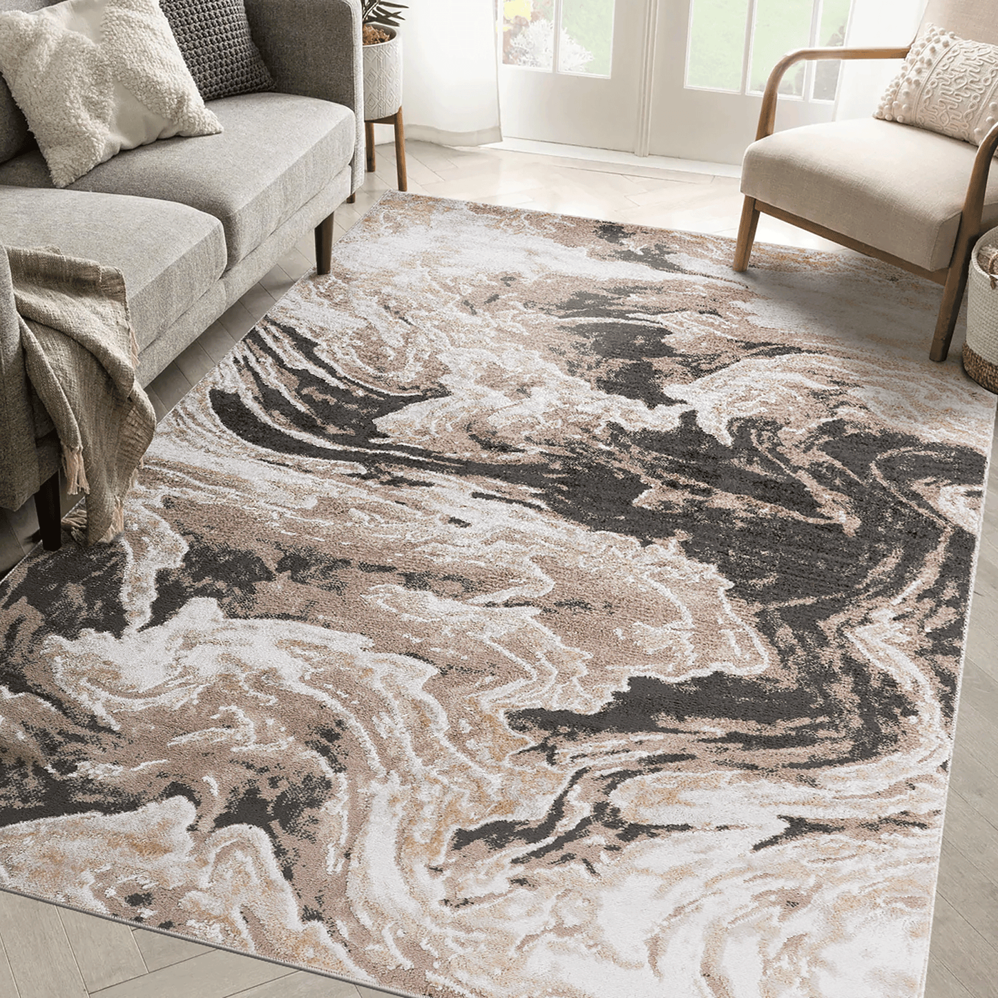 P-22107A-L.BROWN Rug