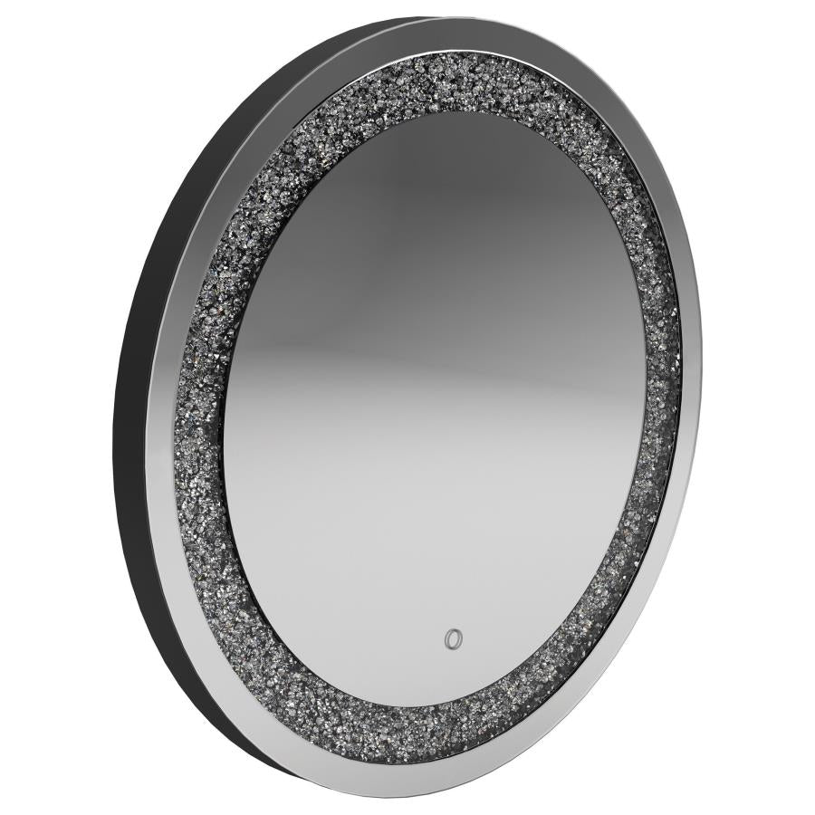 Landar Round LED Light Wall Mirror Silver