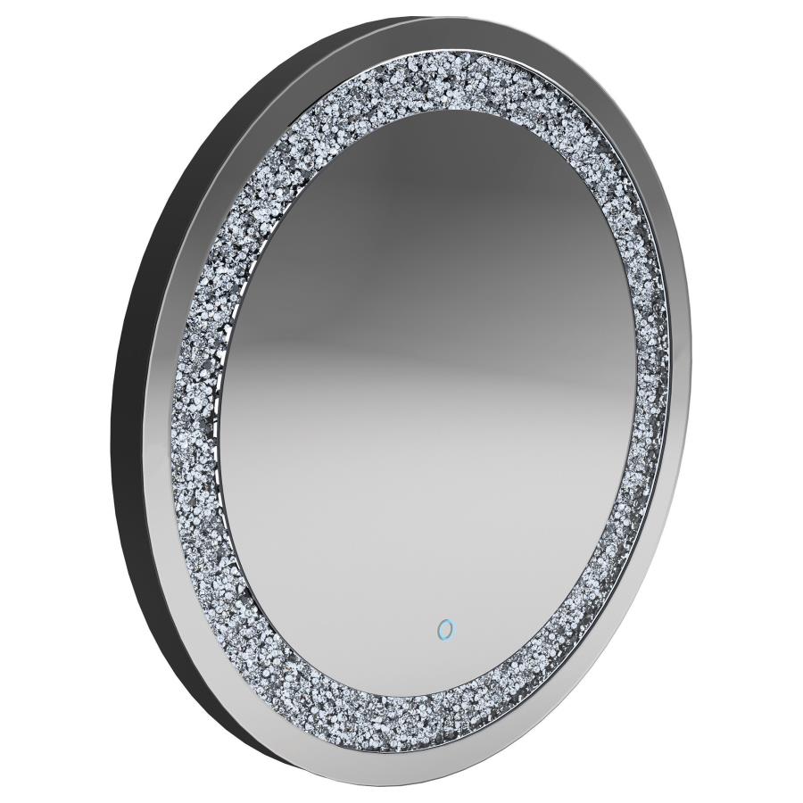 Landar Round LED Light Wall Mirror Silver