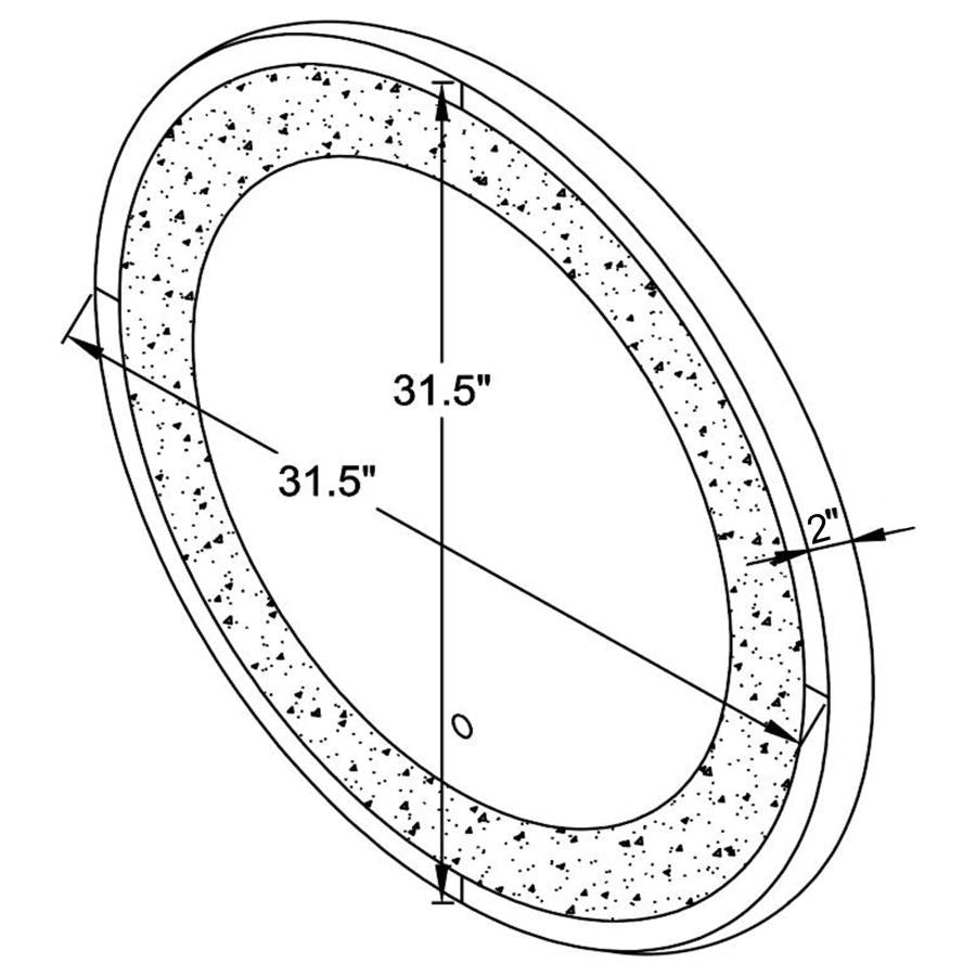 Landar Round LED Light Wall Mirror Silver