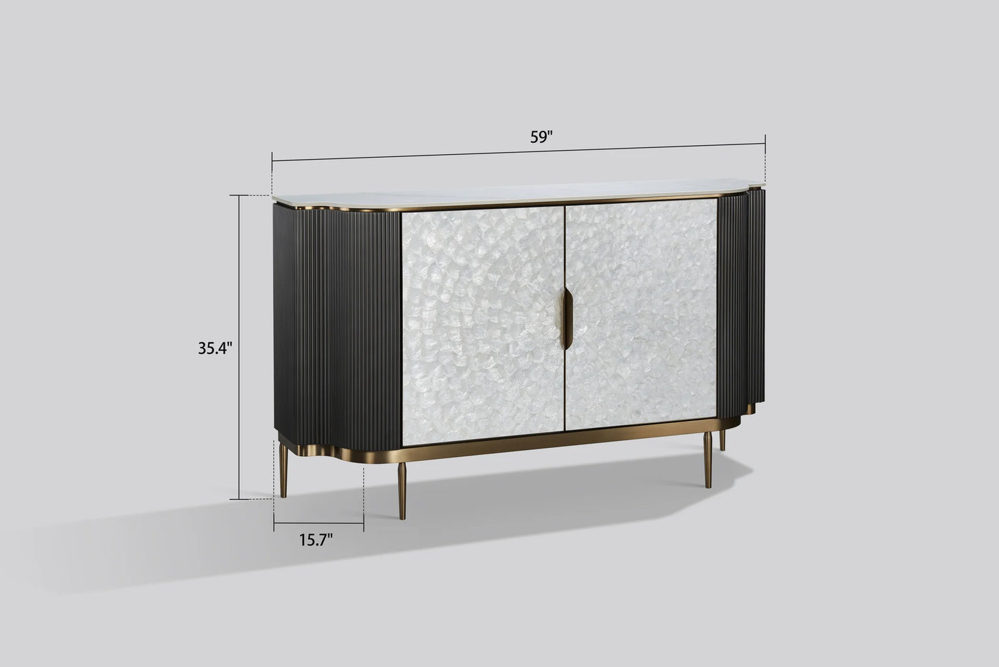 Solara Sideboard — Dark Silver | Sintered Stone Top
