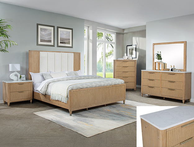 B1450 KARA BEDROOM -CERUSED NATURAL