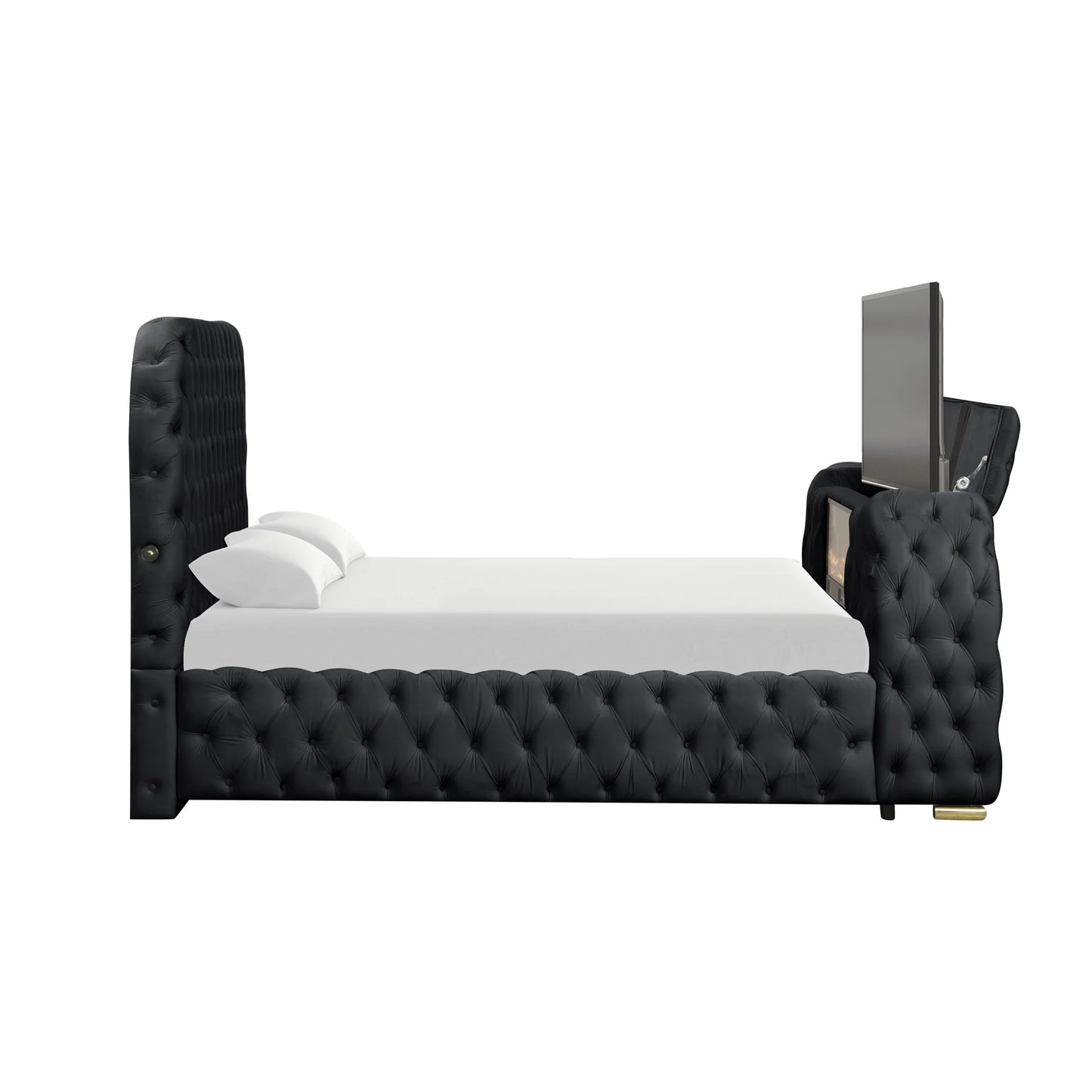 5115GY NATALIA BED W/FIREPLACE,TV LIFT