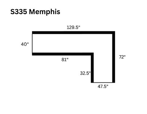 Memphis 2 pc Sectional (Black)