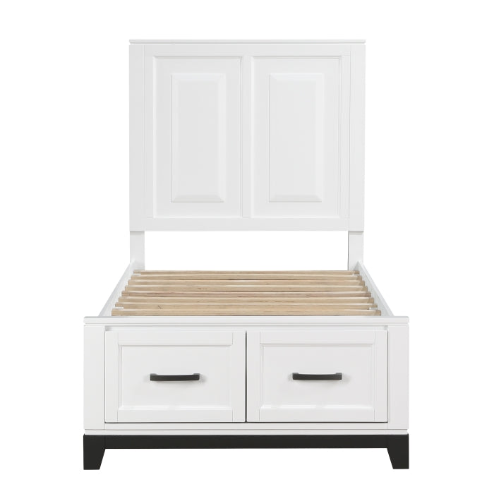 Twin Platform Bed with Footboard Storage