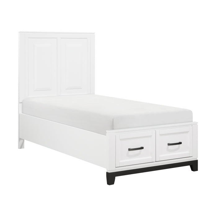Twin Platform Bed with Footboard Storage