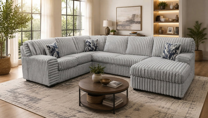 Austin 3-Piece Sectional – Light Grey