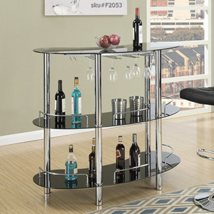 F2053 BAR STAND GLASS BLACK MW