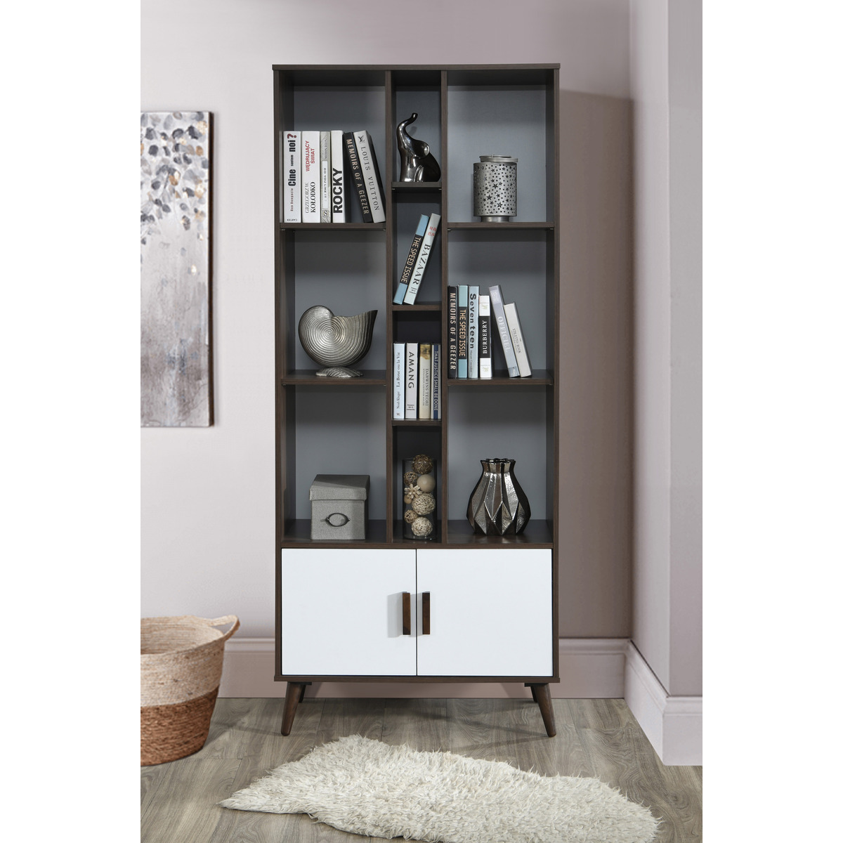 JESSA- 75 in. Wood Book Shelves