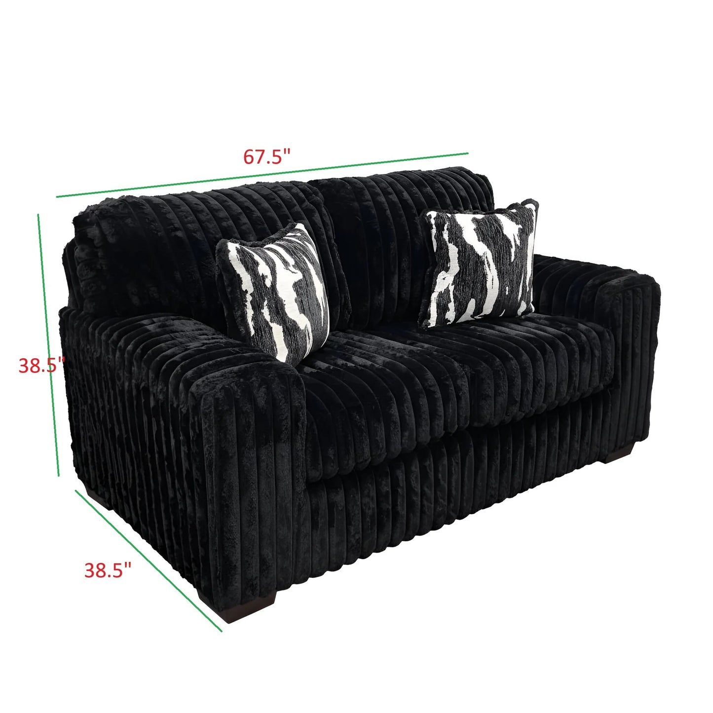 Maverick Corduroy Sofa & Loveseat Set | Black