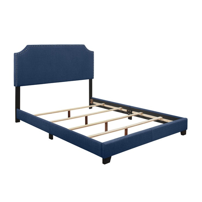 SH235BLU-1 CAMA CON CAMA DE TELA AZUL