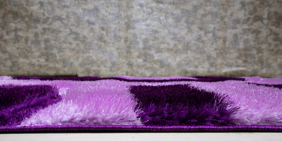 3D Shaggy PURPLE Area Rug