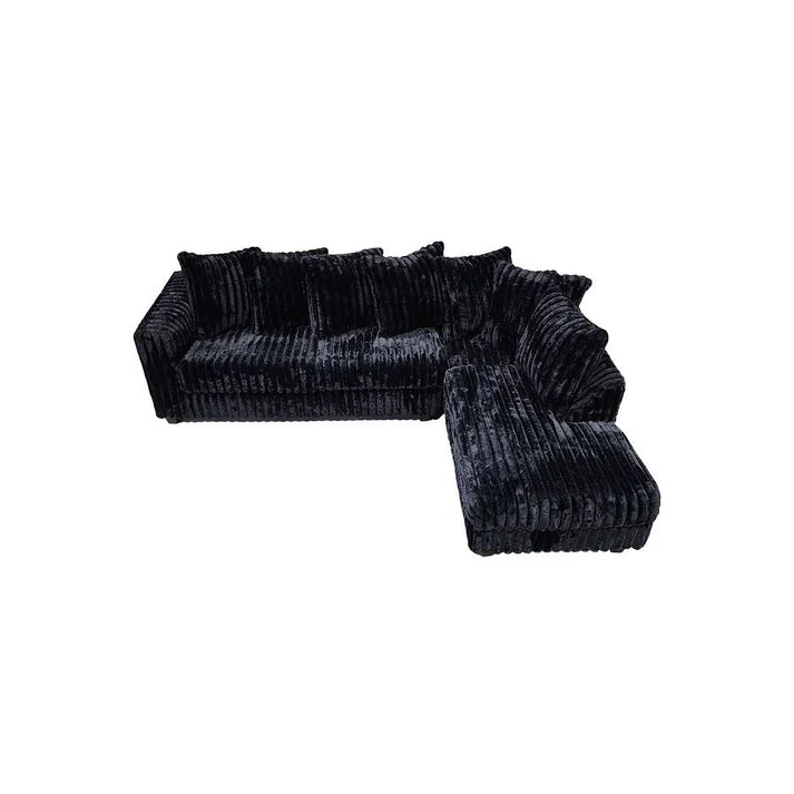 Berlin Corduroy Sectional – Black