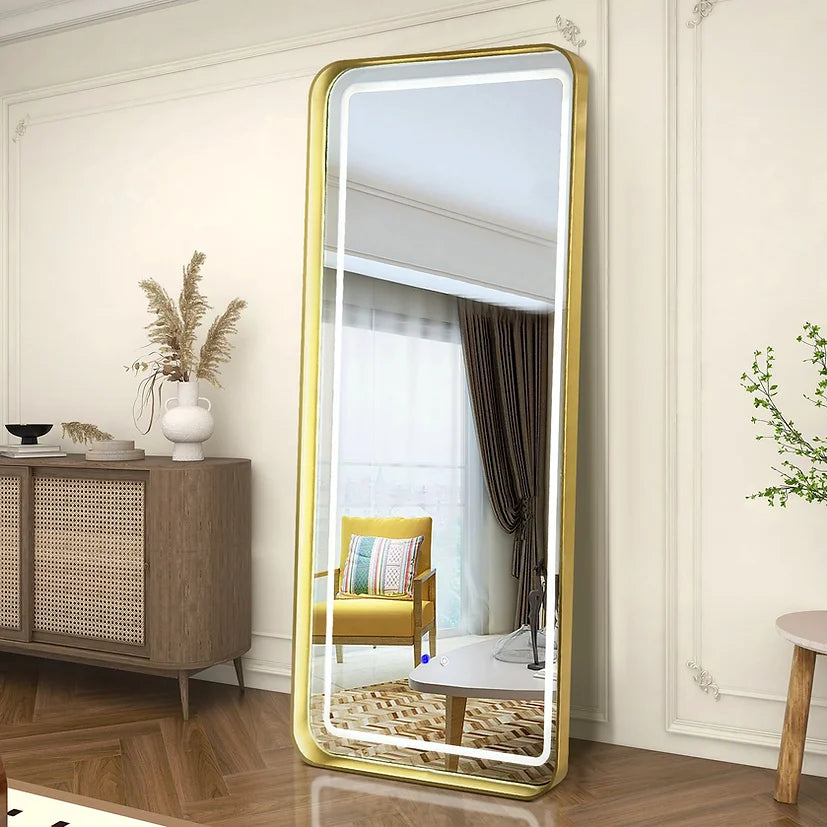 Modest Bluetooth-Enabled LED Mirror – Gold