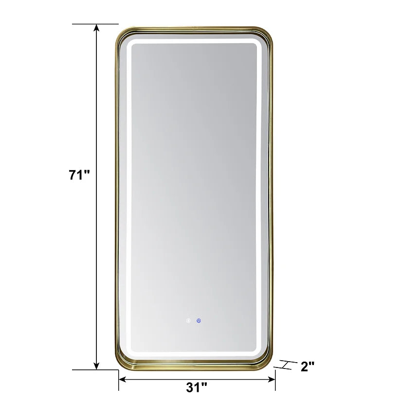 Modest Bluetooth-Enabled LED Mirror – Gold