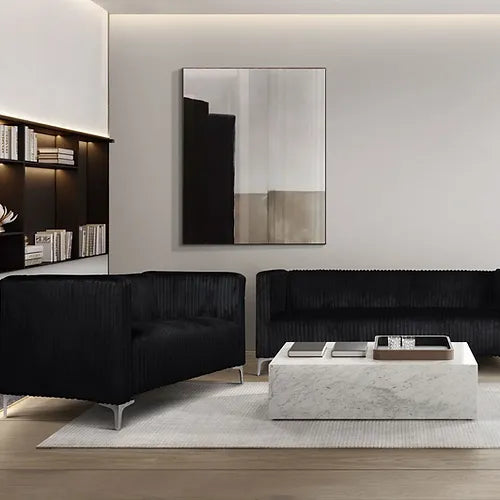 Bugly Sofa loveseat black 2 pcs