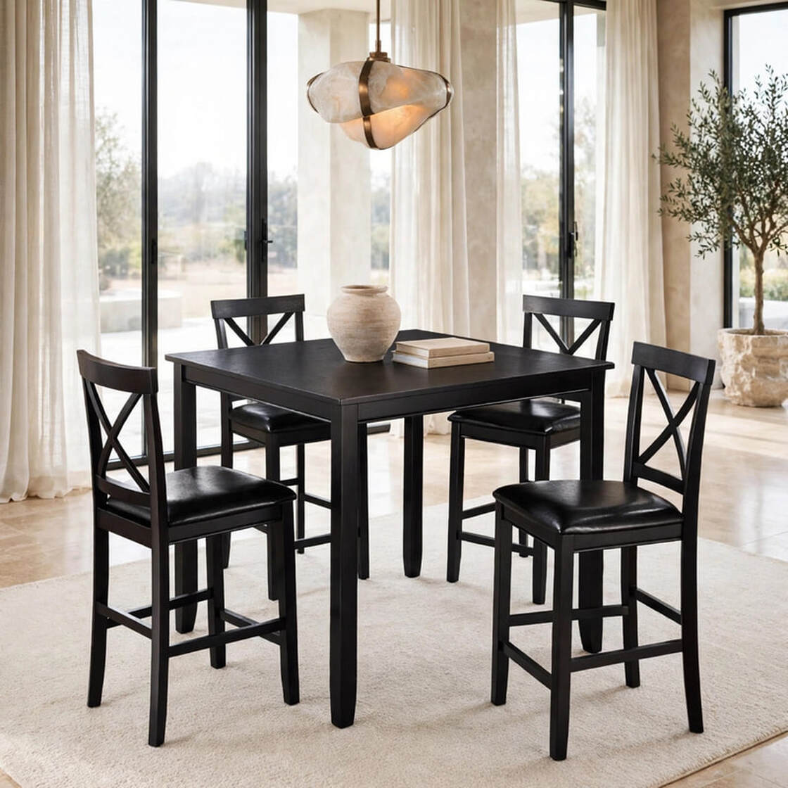 Tahoe 5-Piece Counter Height Dining Set | Dark Espresso