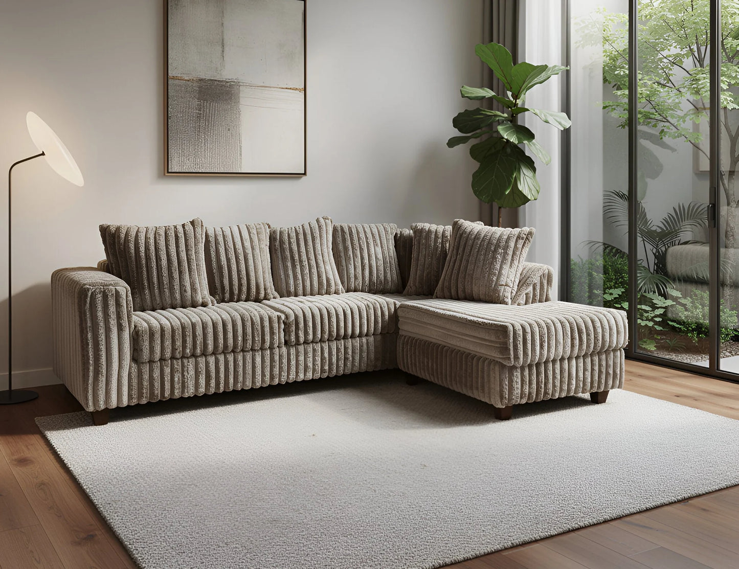 Berlin Corduroy Sectional – Mocha