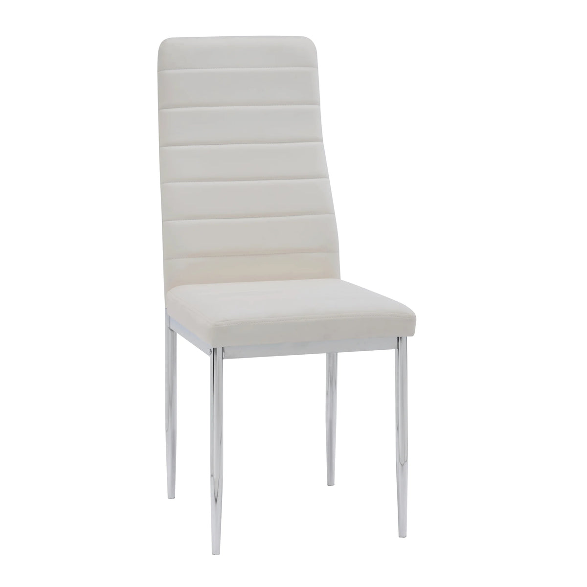 Nova 5-Piece Round Glass Dining Set | White & Chrome