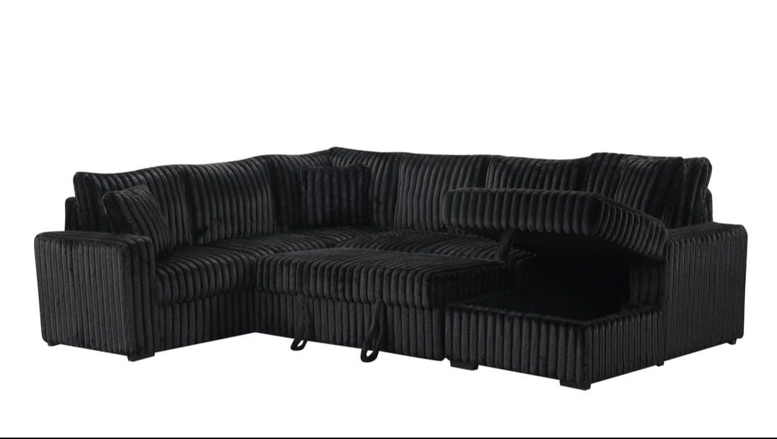 Sonic Black Sectional With Pull-Out Bed