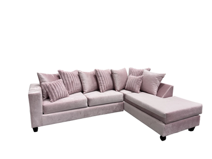 Kora Sectional Sofa – Pink / Fuchsia Fabric