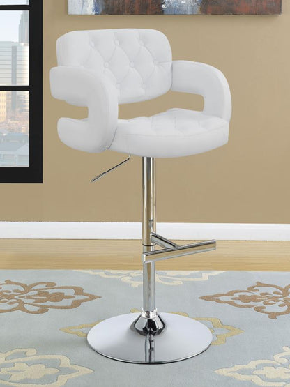 Brandi Adjustable Bar Stool White and Chrome