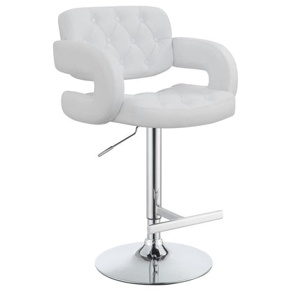 Brandi Adjustable Bar Stool White and Chrome