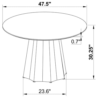 Juego de mesa de comedor Camden de 5 piezas con superficie redonda de imitación de mármol, color negro