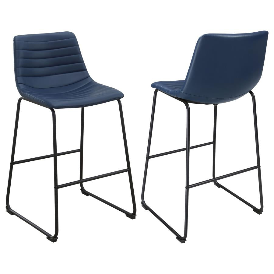 Zuni Faux Leather Upholstered Counter Chair Blue (Set of 2)	New Item