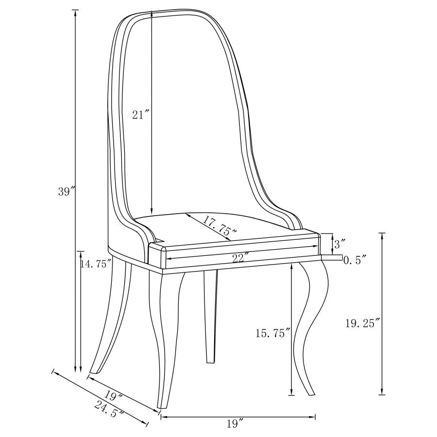 Mesa de comedor rectangular de 5 piezas con tapa de vidrio Antoine