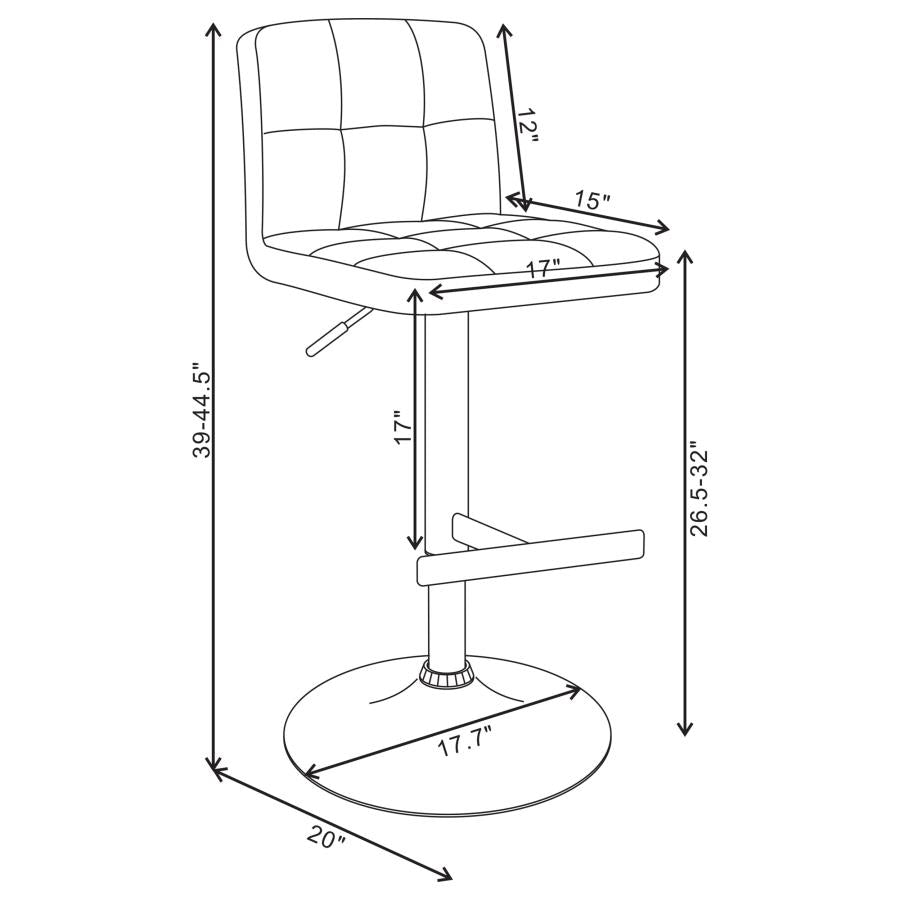 Taburete de bar ajustable tapizado Lenny blanco (juego de 2)