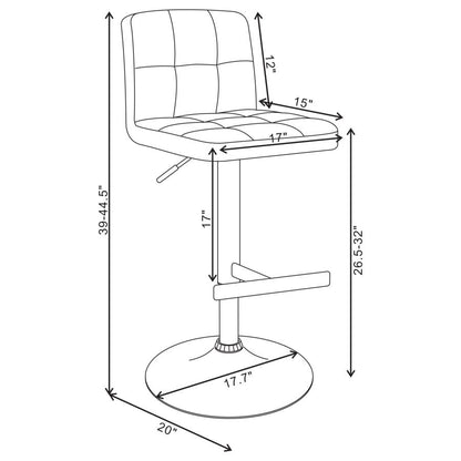 Taburete de bar ajustable tapizado Lenny blanco (juego de 2)