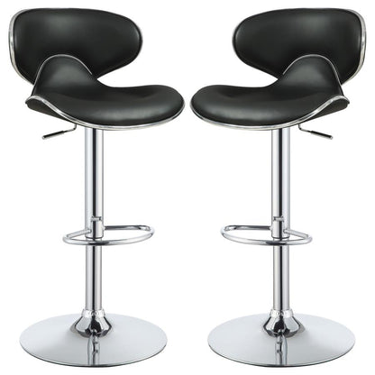 Edenton Upholstered Adjustable Bar Stool Black (Set of 2)