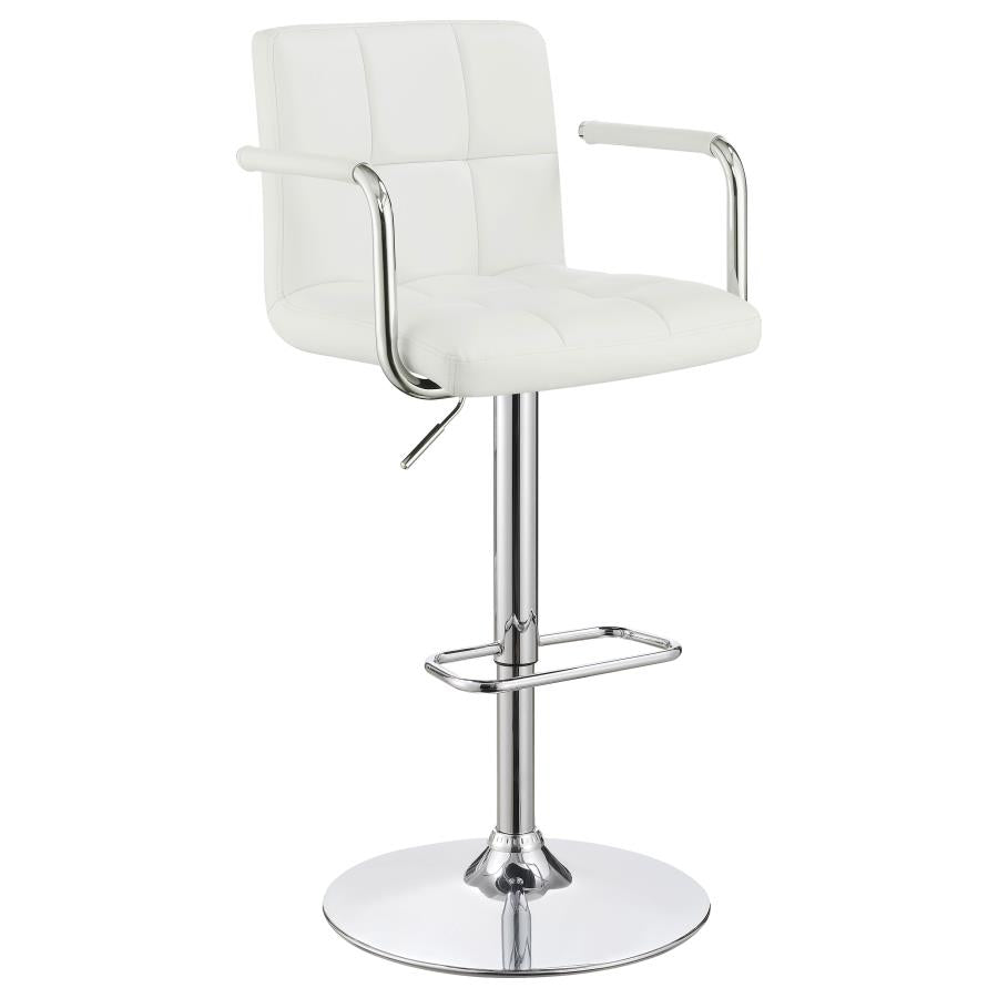 Palomar 2Adjustable Height Bar Stool White and Chrome