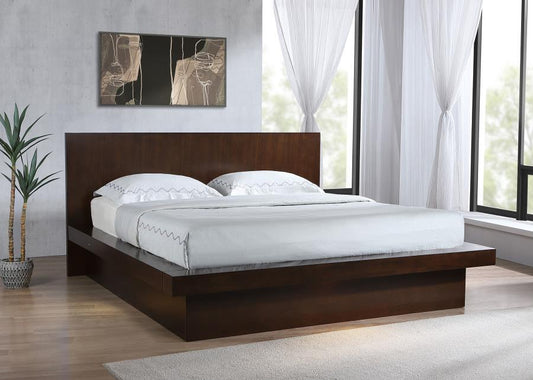 Jessica Wood LED Panel Bed Cappuccino