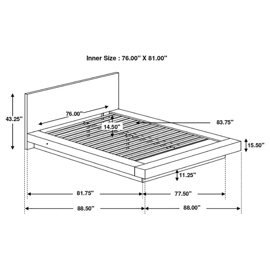 Jessica Wood LED Panel Bed Cappuccino