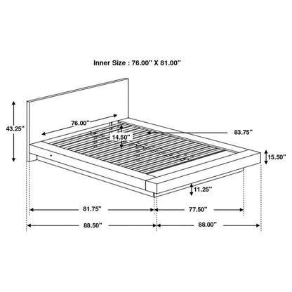 Jessica Wood LED Panel Bed Cappuccino