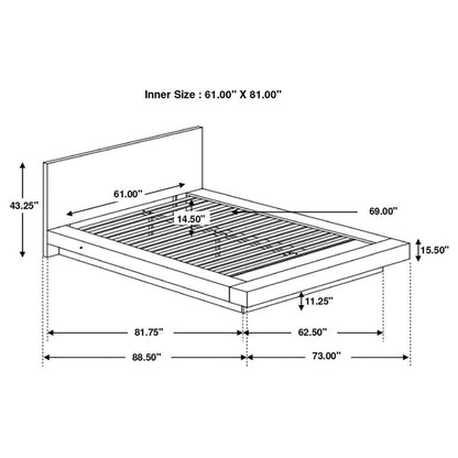 Jessica Wood LED Panel Bed Cappuccino