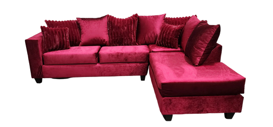 Kora Fuchsia Sectional Sofa | 2-Piece L-Shape