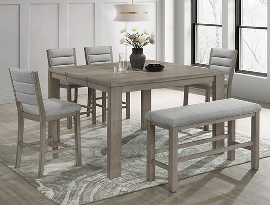 2750AG-6pc RENWICK - Mesa de comedor con altura de mostrador